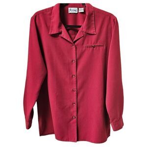 NEW JOANNA Women's Super Soft LongSleeve Maroon Blouse